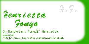 henrietta fonyo business card