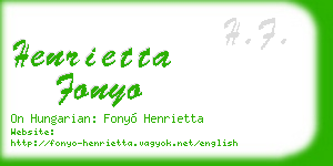 henrietta fonyo business card